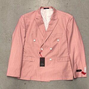 NWT Double-Breasted Pink Pinstripe Blazer Men’s 54R